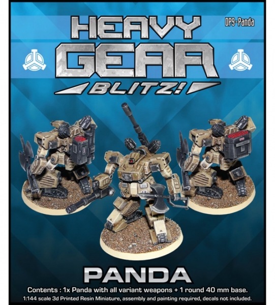 Northern Panda Pack (1 Panda, extra weapons, round base) 3d printed resin mini