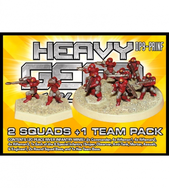 P.R.D.F. Infantry 2 Squads + 1 Team Pack (14x Infantry, 6x Special Inf., 2x round + 1x hex base) - m