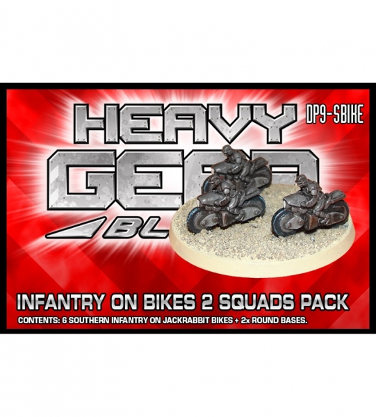 Southern Infantry on Bikes 2 Squads Pack (6 Jackrabit Bikes, 2 round bases) - metal minis