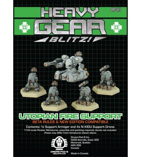 Utopian Support (FS) Squad (5 minis: 1x Support Armiger, 4x Support Drone) - metal minis