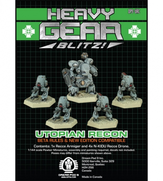 Utopian Recce (RC) Squad (5 minis: 1x Recce Armiger, 4x Recce Drone) - metal minis