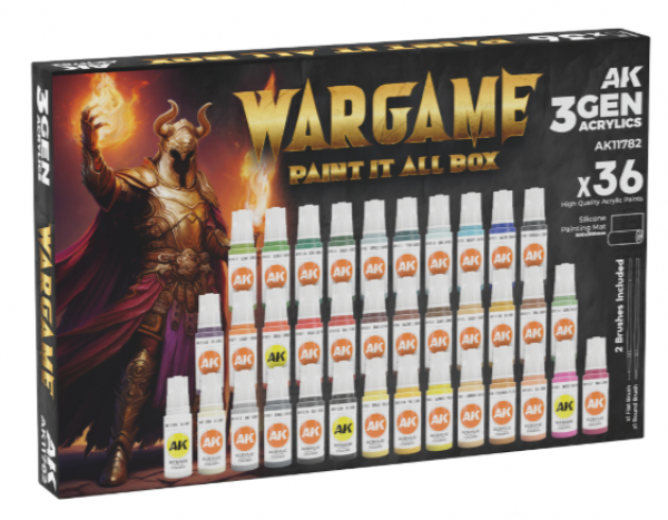 AK-Interactive: WARGAME PAINT IT ALL BOX 36 COLORS 3GEN