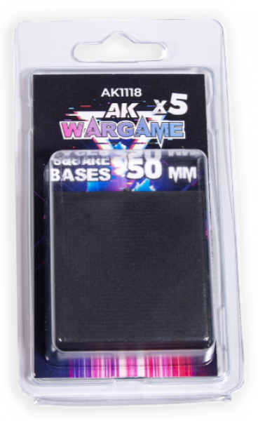 AK-Interactive: SQUARE BASES 50MM x 5 UNITS