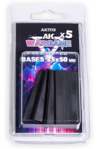 AK-Interactive: RECTANGULAR BASES 25X50MM x 5 UNITS