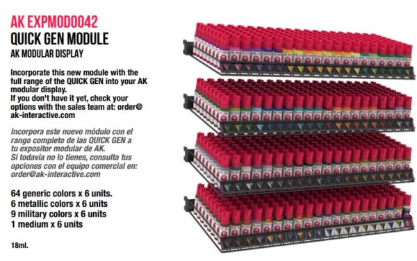 AK Quick Gen: MODULE ( 80 ref. x 6 units) Retail Display Rack [Retail Only]