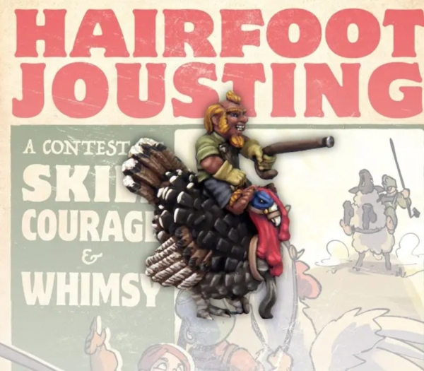 Hairfoot Jouster riding a Turkey