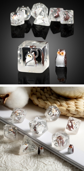 Dice Habit Resin Dice Set (7pcs) [Owl]