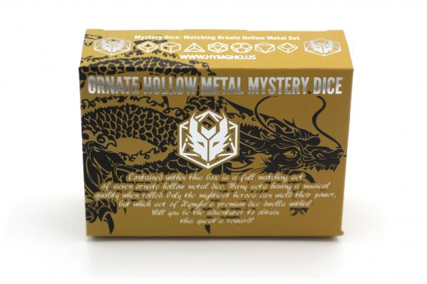 Filled Mystery Dice Sets Display - Hollow Metal Ornate Sets