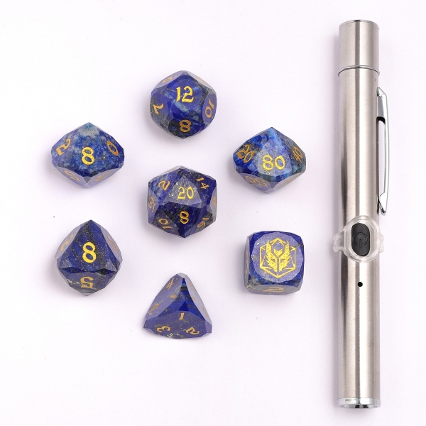 Dragons Hoard Luster Cut Dice Set - Lapis Lazuli