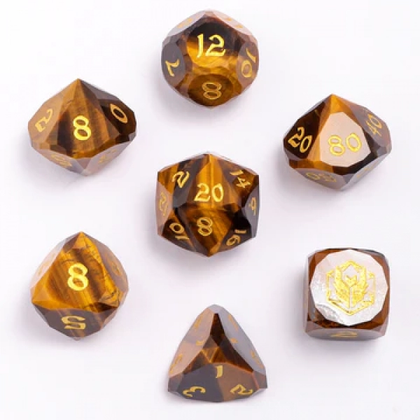 Dragon’s Hoard Luster Cut Dice Set - Tiger’s Eye