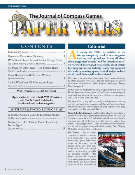 Paper Wars Issue 111: Magazine & Game (With Fire & Sword)