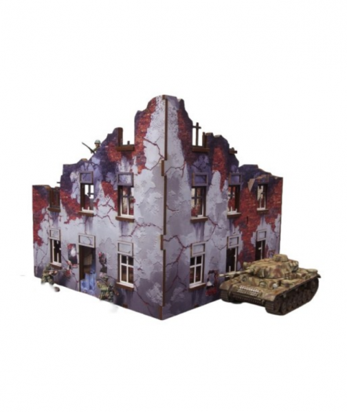 WW2 Prepainted Scenery 28mm: Ostfront Village - Stalingrad Apartment Block Front with 3rd Floor