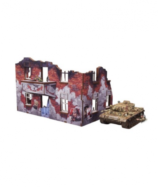 WW2 Prepainted Scenery 28mm: Ostfront Village - Stalingrad Apartment Block Back with Balcony