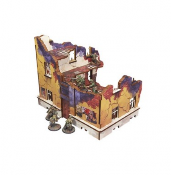 WW2 Prepainted Scenery 28mm: Ostfront Village - Stalingrad School Right with 3rd Floor