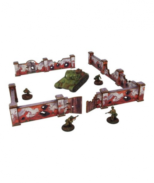 WW2 Prepainted Scenery 28mm: Ostfront Village - Stalingrad Walls - High