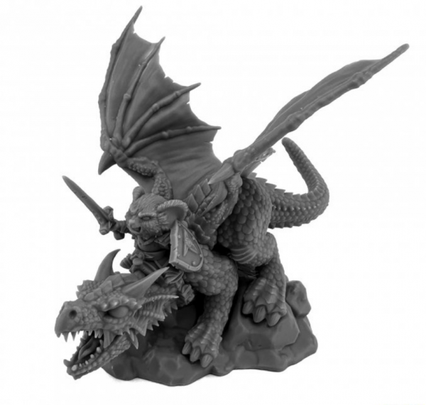 Reaper Miniatures: Mousling, Knight of the Flame Wyrm on Dragon