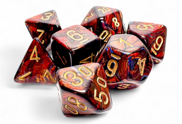 Chessex: Mega Hedrals - Scarab Blue Blood/Gold Set (7)
