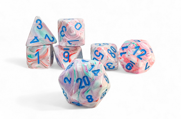 Chessex: Mega Hedrals - Festive Pop Art/Blue Set (7)