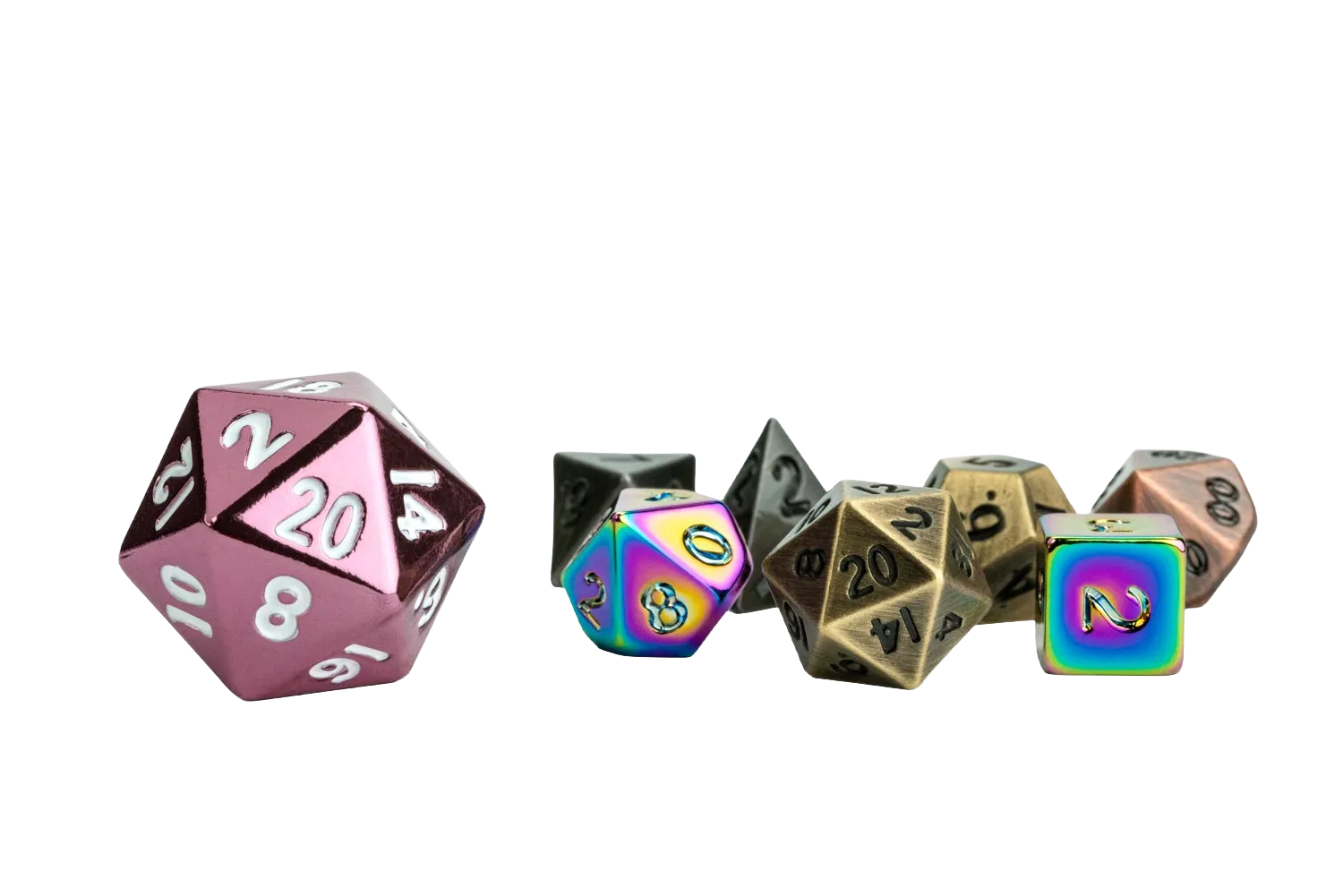 Mystery Misfit Mini Metal Polyhedral Dice Set