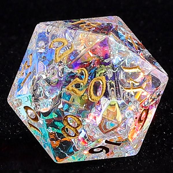 Dragon's Hoard Gemstone Dice Set - Blasted K9 Crystal