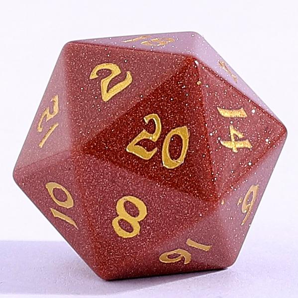 Dragon's Hoard Gemstone Dice Set - Gold Sandstone