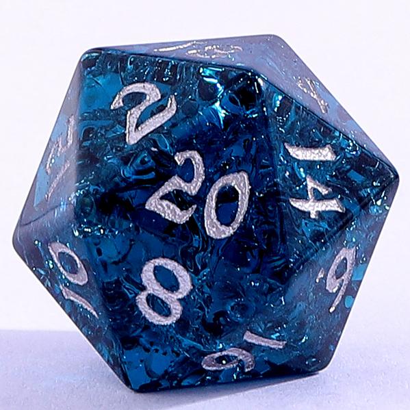 Dragon Hoard Glass Dice Set - Blasted Dark Blue