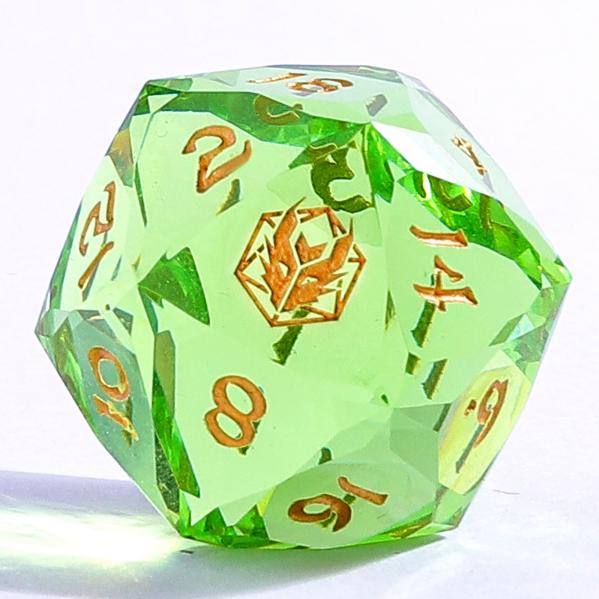 Captured Magic Luster Cut Resin Dice Set - Lemon Green