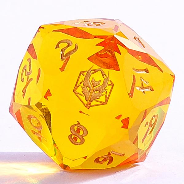 Captured Magic Luster Cut Resin Dice Set - Golden Yellow