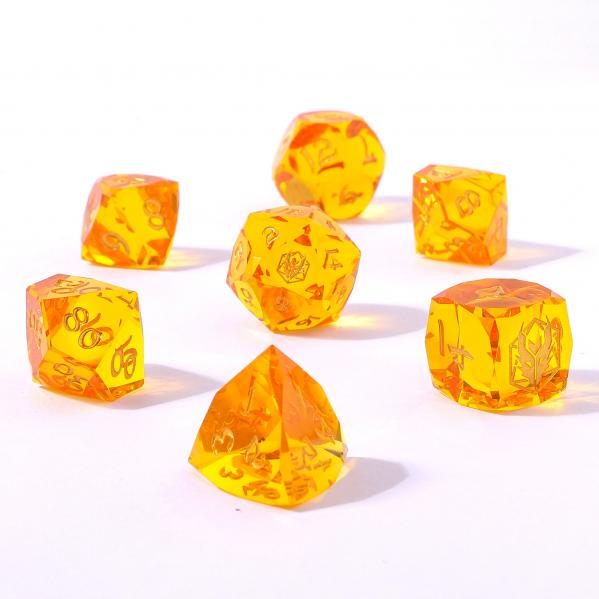 Captured Magic Luster Cut Resin Dice Set - Golden Yellow