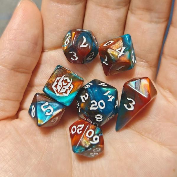 Mini Polymer RPG Dice Set - Bard's Cloak