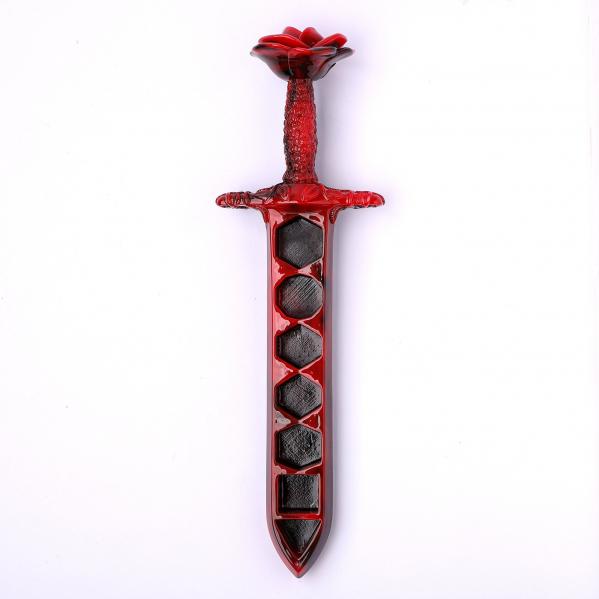 Rose Dagger Resin Dice Case - Red