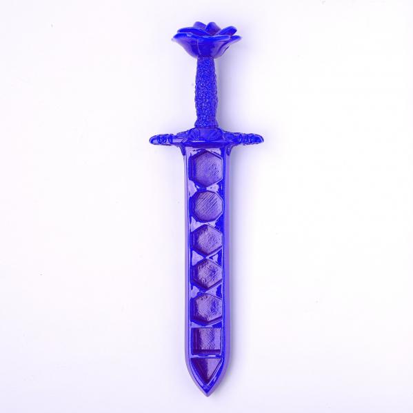 Rose Dagger Resin Dice Case - Blue