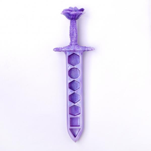 Rose Dagger Resin Dice Case - Purple