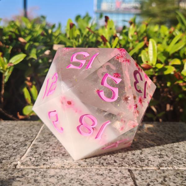 Captured Magic 100mm Chonk D20 - Sakura Cherry Blossom