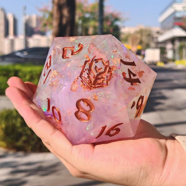 Captured Magic 100mm Chonk D20 - Arcane Amethyst