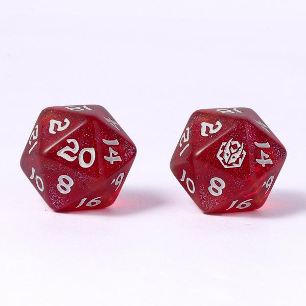 Wyrmforged Rollers - Rounded Edge 8 Piece Polyhedral Dice set - Infernal Spark