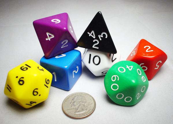 Jumbo RPG Dice Sets: Assorted Opaque Polyhedral 7-Die Set