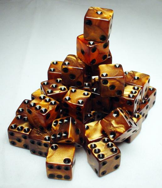Koplow RPG Dice Sets: Bronze/Black Olympic 12mm d6 (36)